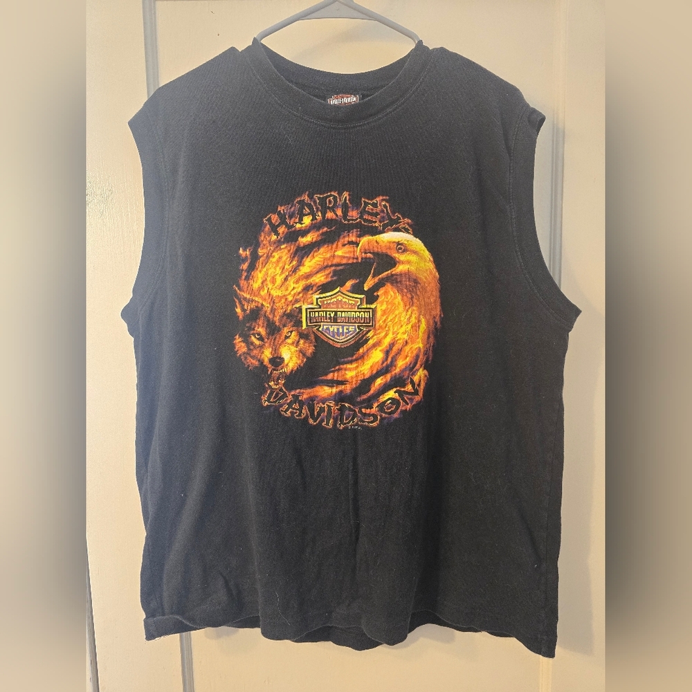 Harley-Davidson Black Shirt with Orange Emblem